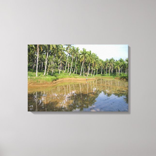 Impressão Em Tela Palmeiras Refletidas (Frente)