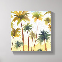 Impressão Em Tela Palmeiras Tropicais | Pintura em Aquarela de Praia