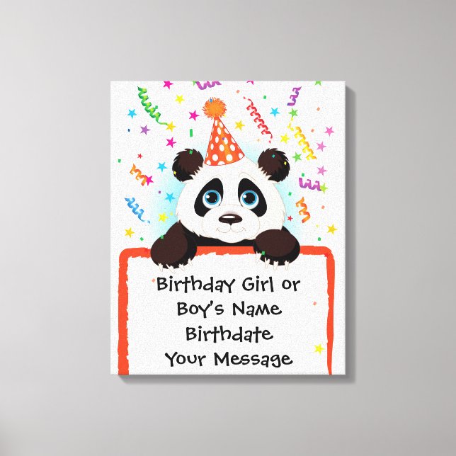 Impressão Em Tela Panda Birthday Memento (Frente)