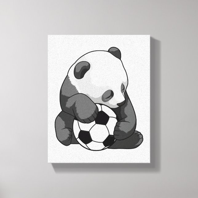 Impressão Em Tela Panda com bola de futebol (Frente)