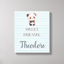 Impressão Em Tela Panda Fofo Personalizado Sonhos Doces