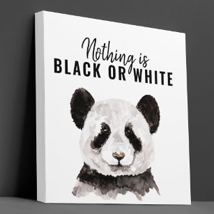 Impressão Em Tela Panda Negra E Branca Moderna Engraçada Com Citação