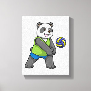 Impressão Em Tela Panda no Esporte com Voleibol