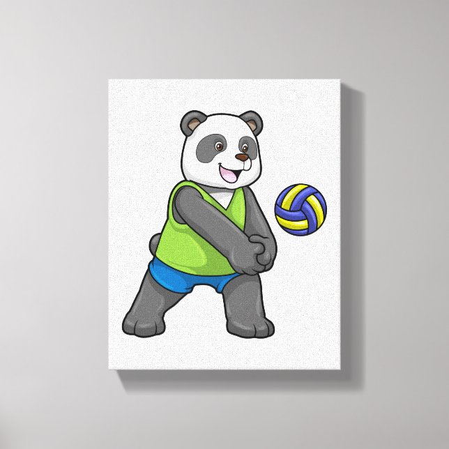 Impressão Em Tela Panda no Esporte com Voleibol (Frente)
