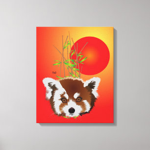 Impressão Em Tela Panda pequena linho de cunha (Ailurus fulgens)
