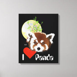 Impressão Em Tela Panda pequena linho de cunha (Ailurus fulgens)