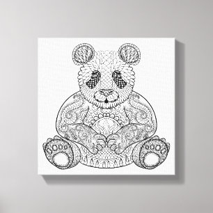 Impressão Em Tela Panda tribal inspirada 6