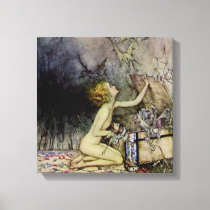 Impressão Em Tela “Pandora Abre a Caixa” por Arthur Rackham