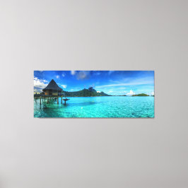 Impressão Em Tela Panorama de um bangalô em Bora-Bora