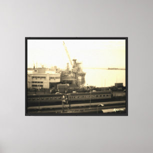 Impressão Em Tela Panorama vintage do porto de Argel, Argélia
