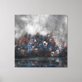 Impressão Em Tela "Pansies In The Mist" 40" x 40"