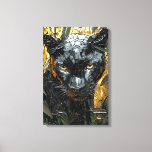 Impressão Em Tela Pantera Majestosa em Arte Dinâmica Impasto