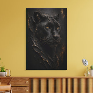 Impressão Em Tela Pantera Negra Escultura 3D Arte de Luxo Fina