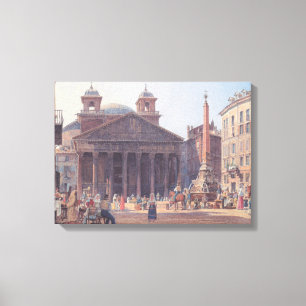Impressão Em Tela Pantheon e Piazza della Rotonda em Roma, Itália