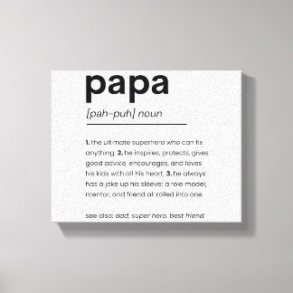 Impressão Em Tela Papa Definition Poster, presente para Pai, Dia de 