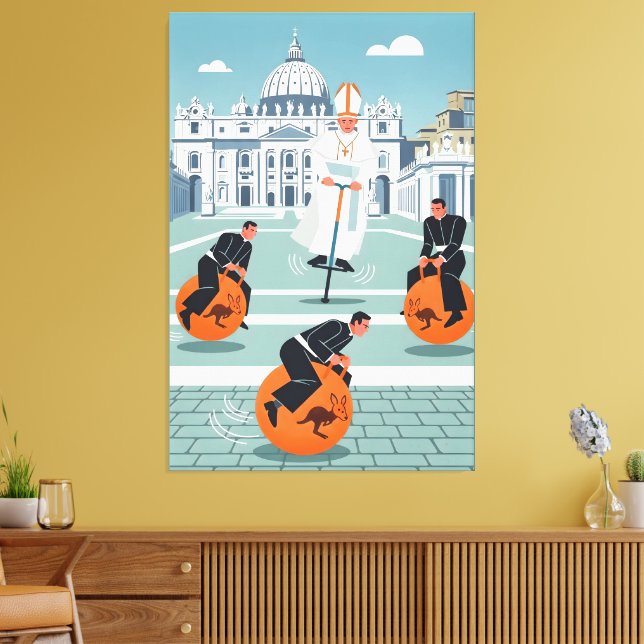 Impressão Em Tela Papa e padres divertidos (Insitu(Sala de estar))