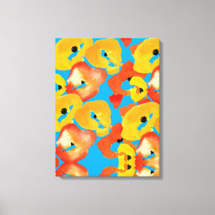 Impressão Em Tela Papagaios vermelhos e laranja arte floral