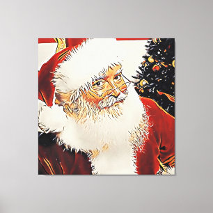 Impressão Em Tela Papai Noel -