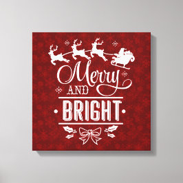 Impressão Em Tela Papai Noel com Feliz e guião Brilhante