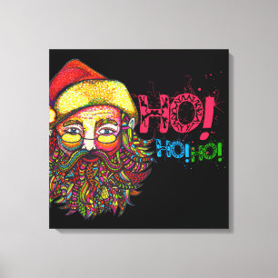 Impressão Em Tela Papai Noel com texto