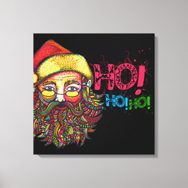 Impressão Em Tela Papai Noel com Texto (Frente)