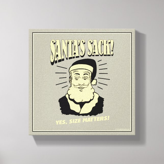 Impressão Em Tela Papai noel: Sim, Tamanho Importa (Frente)