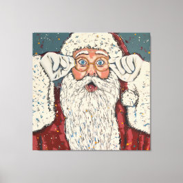 Impressão Em Tela Papai Noel Surpreso