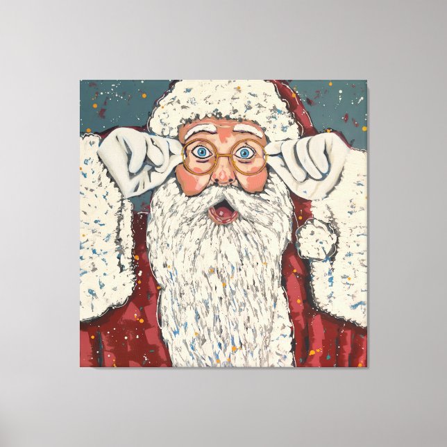 Impressão Em Tela Papai Noel Surpreso (Frente)