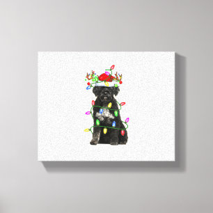 Impressão Em Tela Papais noeis de Iluminação Feriada do Natal - Cão