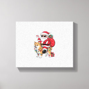 Impressão Em Tela Papais noeis De Iluminação Xmas Andando No Natal D