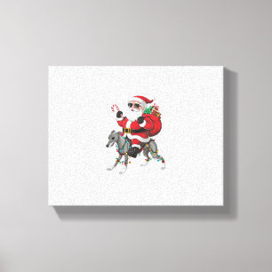 Impressão Em Tela Papais noeis De Iluminação Xmas Que Andam Em Cão D