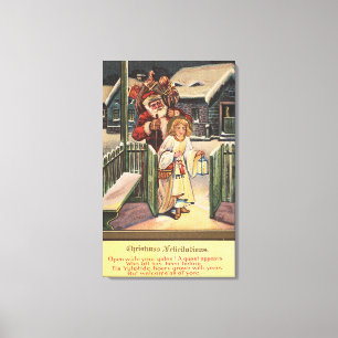 Impressão Em Tela Papais noeis e Anjo com Lanterna