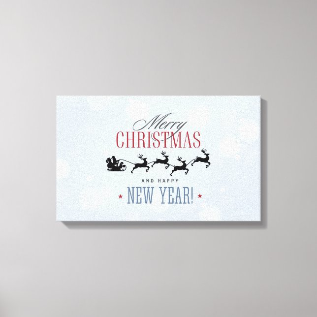 Impressão Em Tela Papais noeis e sua Reindeer Voadora Silhouette Nat (Frente)