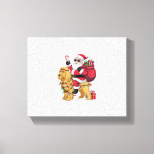 Impressão Em Tela Papais noeis Engraçados Andando Goldendoodododle N