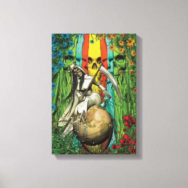 Impressão Em Tela Papais noeis Muerte Tarot - O Mundo (Frente)