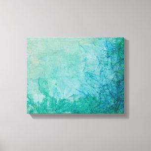 Impressão Em Tela Papel com abstrato azul, verde, e preto da pintura