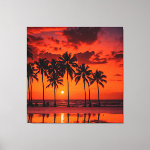 Impressão Em Tela Papel de parede de impressão da tela sunset