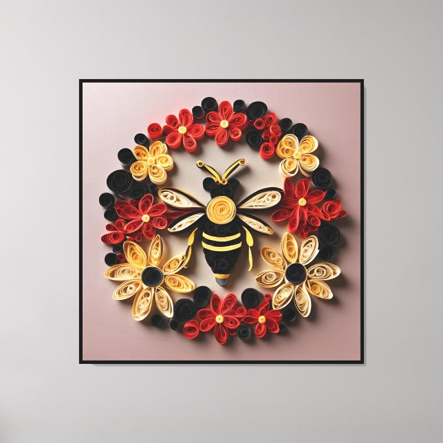 Impressão Em Tela Papercraft Quilling Bee and Floral Design  (Frente)