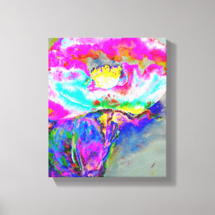 Impressão Em Tela Papoila cor-de-rosa, pintura floral aquosa