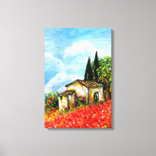 IMPRESSÃO EM TELA PAPOULAS NA TOSCANA