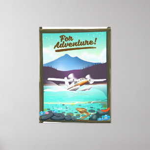 Impressão Em Tela Para a aventura! Poster de viagens do plano de mar