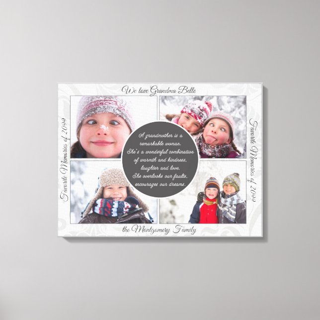 Impressão Em Tela para a Vovó 4 Nome da Foto e Mensagem Saudades Ete (Frente)