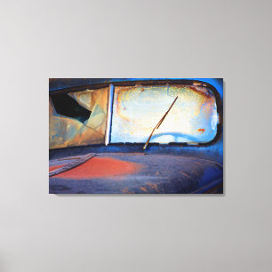 Impressão Em Tela Para-brisas de um velho caminhão enferrujado