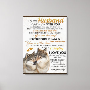 Impressão Em Tela Para Meu Marido, Presente de Casal Lobo, Presente