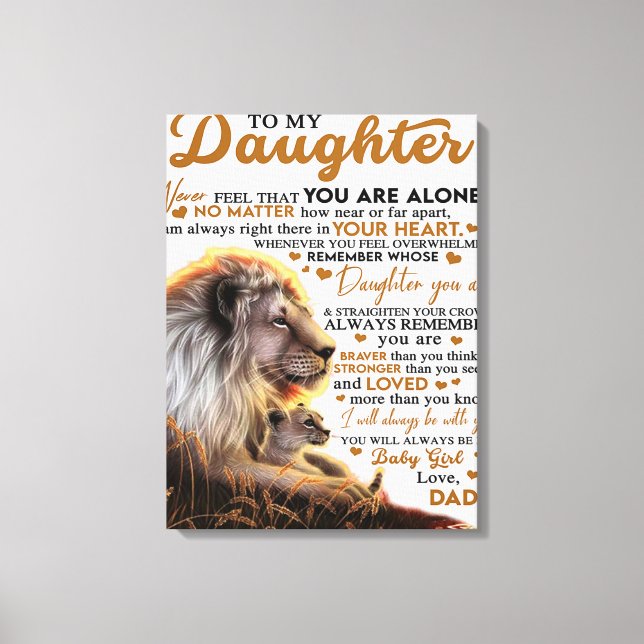 Impressão Em Tela Para Minha Filha, Presente De Aniversário Da Filha (Frente)