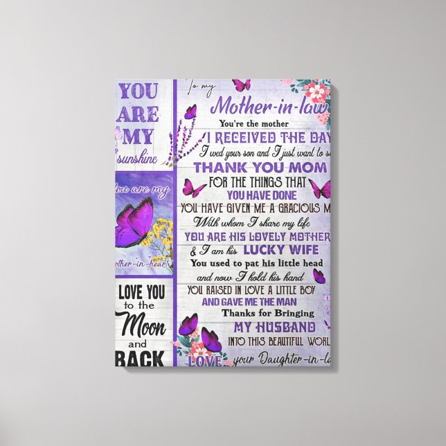 Impressão Em Tela Para Minha Mãe - Presente De Lei, Presente De Aniv (Frente)