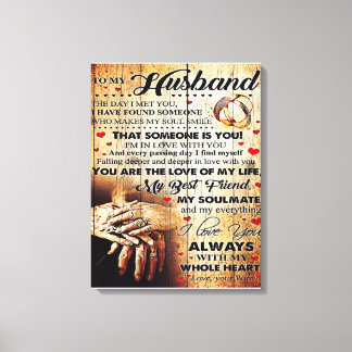 Impressão Em Tela Para o meu marido Design | Carta De Amor Presente 