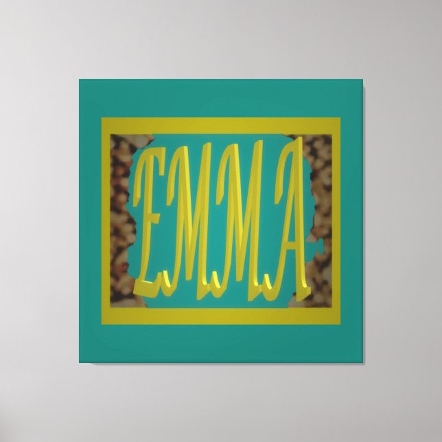 IMPRESSÃO EM TELA PARA UMA GAROTA CHAMADA EMMA MARINE BLUE PEBBLBLBL (Frente)