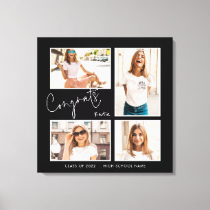 Impressão Em Tela Parabéns Formando 2024 4 Nome Fotod Preto