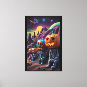 Impressão Em Tela Parada de descanso Família Jack-o-Lantern